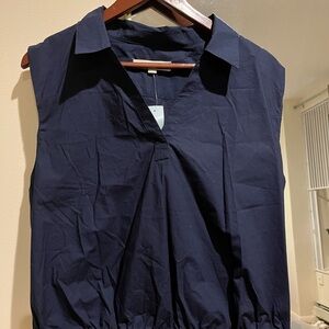 LOFT Dark Blue V-Neck Top